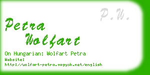 petra wolfart business card